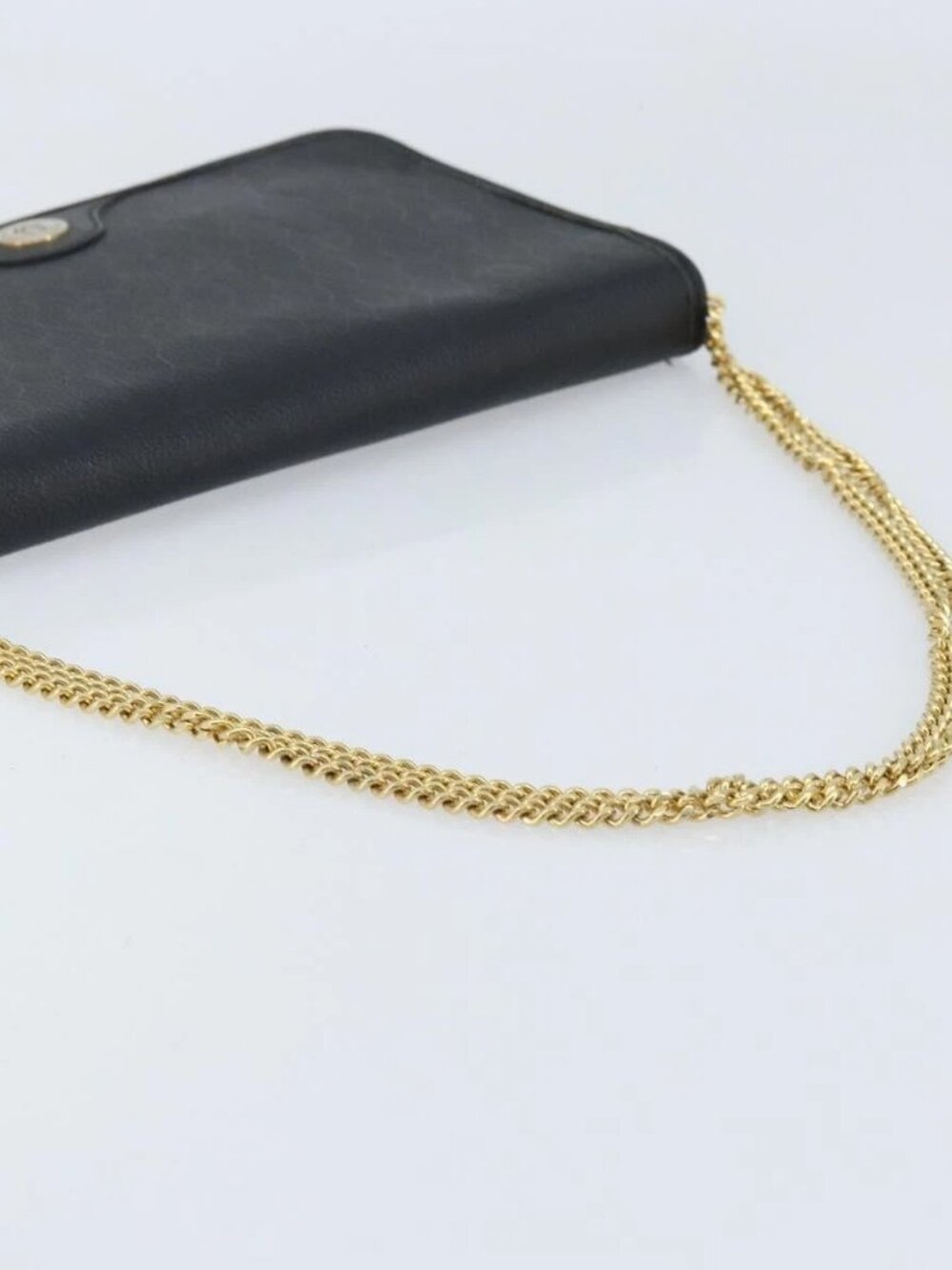 Christian Dior Honeycomb Canvas Chain Shoulder Bag PVC Black Gold Auth ka2491 - Picture 8 of 16